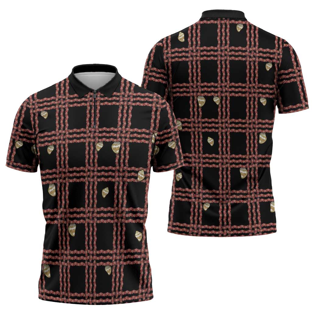 Hawaii Palaka Kahelelani Shell Lei Costume Zipper Polo Shirt Plaid Patterns DT05 - Polynesian Pride