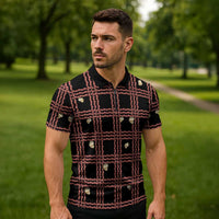 Hawaii Palaka Kahelelani Shell Lei Costume Zipper Polo Shirt Plaid Patterns DT05 - Polynesian Pride