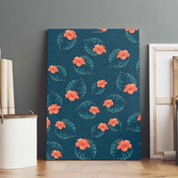 Hawaii Monstera Canvas Wall Art Hibiscus Flowers Simple Style DT05 - Polynesian Pride
