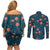 Hawaii Monstera Couples Matching Off Shoulder Short Dress and Long Sleeve Button Shirt Hibiscus Flowers Simple Style - Polynesian Pride