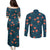 Hawaii Monstera Couples Matching Puletasi and Long Sleeve Button Shirt Hibiscus Flowers Simple Style - Polynesian Pride