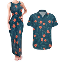 Hawaii Monstera Couples Matching Tank Maxi Dress and Hawaiian Shirt Hibiscus Flowers Simple Style - Polynesian Pride