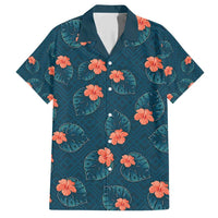 Hawaii Monstera Family Matching Short Sleeve Bodycon Dress and Hawaiian Shirt Hibiscus Flowers Simple Style - Polynesian Pride