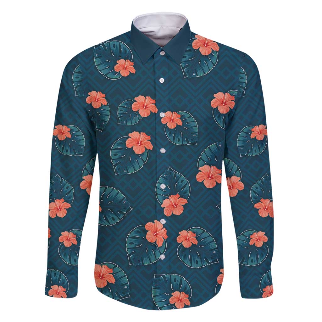 Hawaii Monstera Family Matching Tank Maxi Dress and Hawaiian Shirt Hibiscus Flowers Simple Style - Polynesian Pride