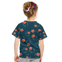 Hawaii Monstera Kid T Shirt Hibiscus Flowers Simple Style DT05 - Polynesian Pride