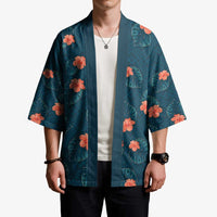 Hawaii Monstera Kimono Hibiscus Flowers Simple Style - Polynesian Pride