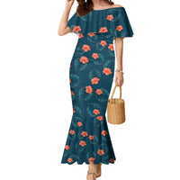 Hawaii Monstera Mermaid Dress Hibiscus Flowers Simple Style - Polynesian Pride