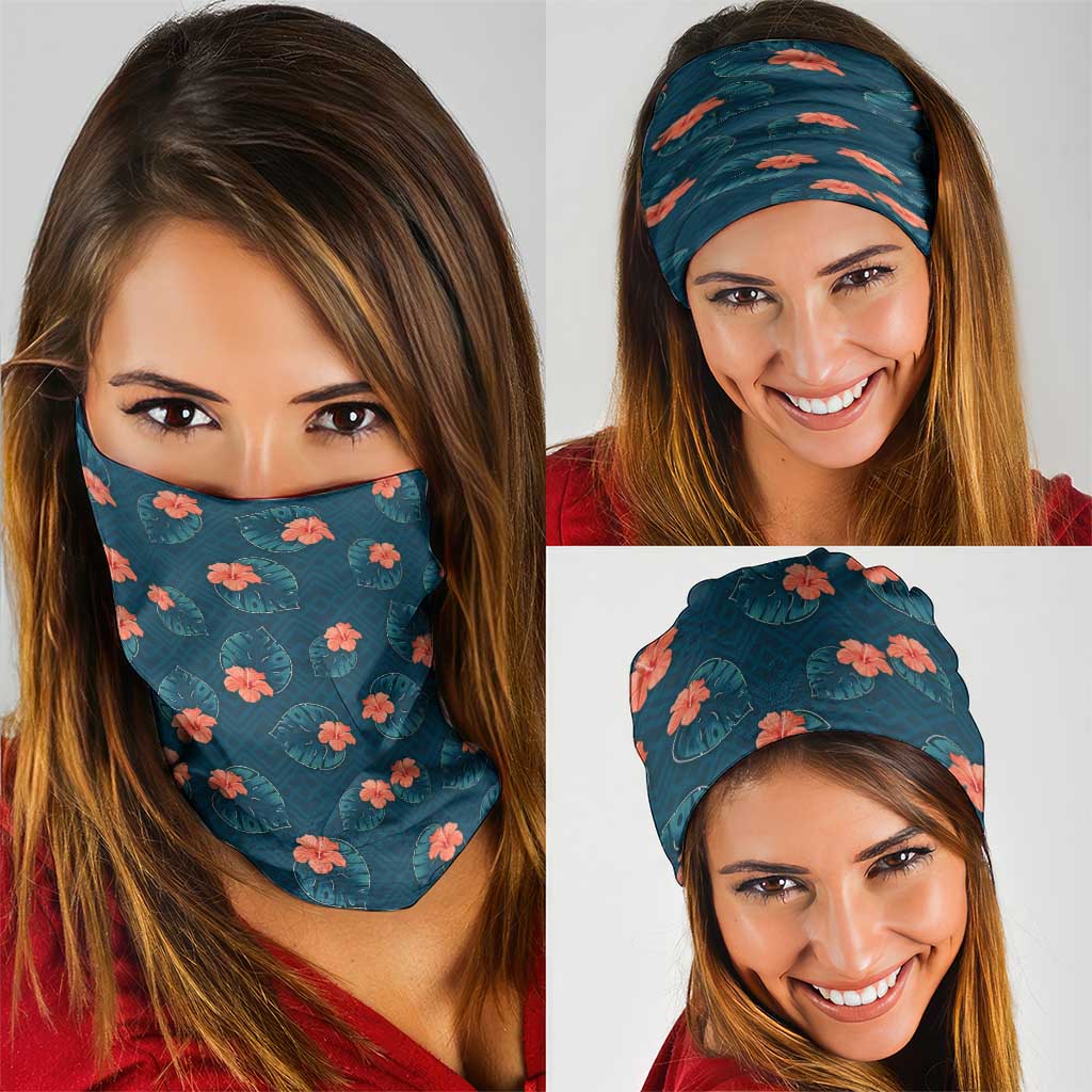 Hawaii Monstera Neck Gaiter Hibiscus Flowers Simple Style DT05