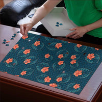 Hawaii Monstera Puzzle Hibiscus Flowers Simple Style DT05 - Polynesian Pride