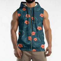 Hawaii Monstera Sleeveless Zip Hoodie Hibiscus Flowers Simple Style - Polynesian Pride