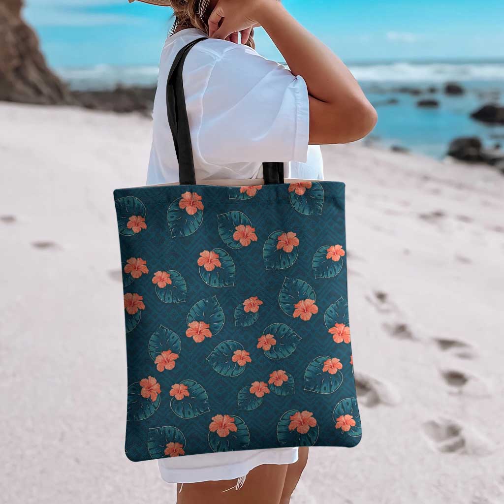 Hawaii Monstera Tote Bag Hibiscus Flowers Simple Style DT05 - Polynesian Pride