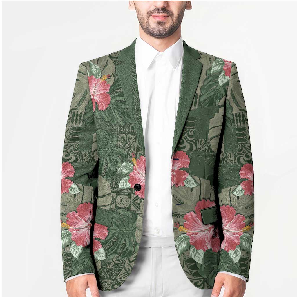 Hawaii Blazer Green Polynesian Monstera Patterns DT05 - Polynesian Pride