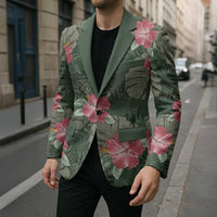 Hawaii Blazer Green Polynesian Monstera Patterns DT05 - Polynesian Pride