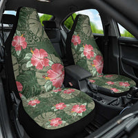 Hawaii Car Seat Cover Green Polynesian Monstera Patterns - Polynesian Pride
