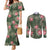 Hawaii Couples Matching Mermaid Dress and Long Sleeve Button Shirt Green Polynesian Monstera Patterns - Polynesian Pride
