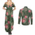 Hawaii Couples Matching Summer Maxi Dress and Long Sleeve Button Shirt Green Polynesian Monstera Patterns - Polynesian Pride