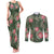 Hawaii Couples Matching Tank Maxi Dress and Long Sleeve Button Shirt Green Polynesian Monstera Patterns - Polynesian Pride
