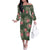 Hawaii Family Matching Off The Shoulder Long Sleeve Dress and Hawaiian Shirt Green Polynesian Monstera Patterns - Polynesian Pride