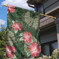 Hawaii Garden Flag Green Polynesian Monstera Patterns - Polynesian Pride