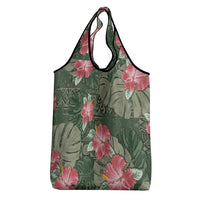 Hawaii Grocery Bag Green Polynesian Monstera Patterns - Polynesian Pride