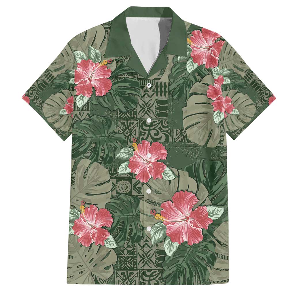 Hawaii Hawaiian Shirt Green Polynesian Monstera Patterns - Polynesian Pride
