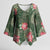 Hawaii Kimono Sleeve Blouse Green Polynesian Monstera Patterns - Polynesian Pride
