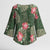 Hawaii Kimono Sleeve Blouse Green Polynesian Monstera Patterns - Polynesian Pride
