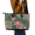 Hawaii Leather Tote Bag Green Polynesian Monstera Patterns - Polynesian Pride