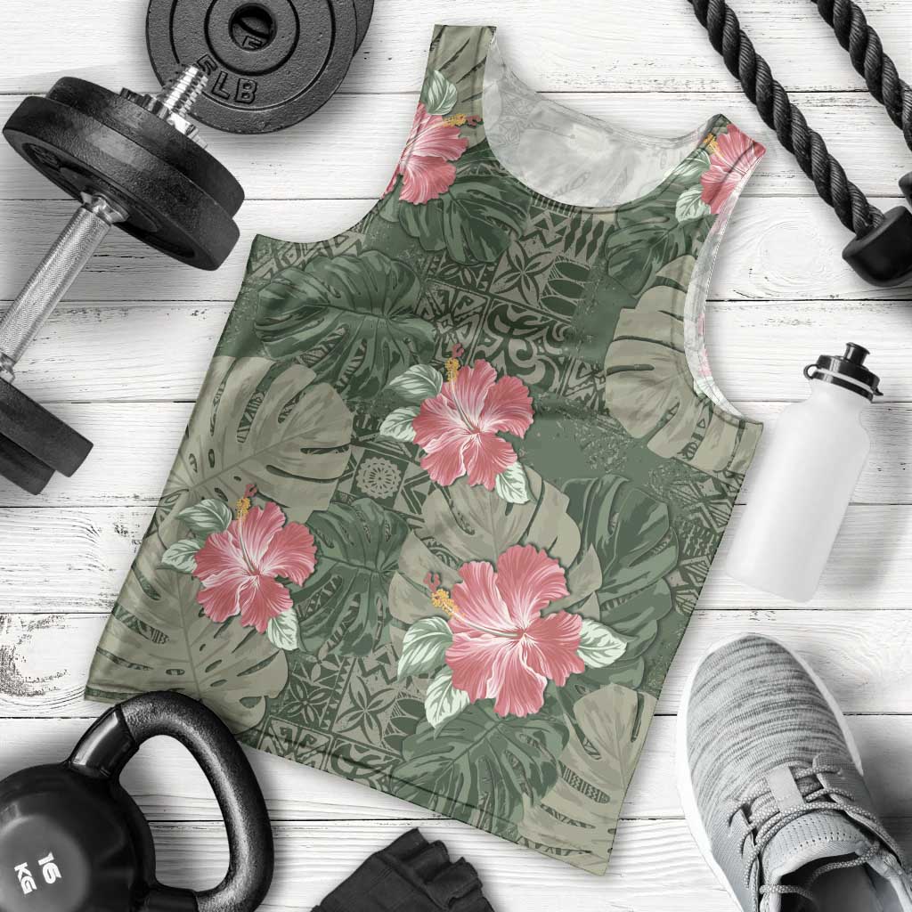 Hawaii Men Tank Top Green Polynesian Monstera Patterns DT05 - Polynesian Pride
