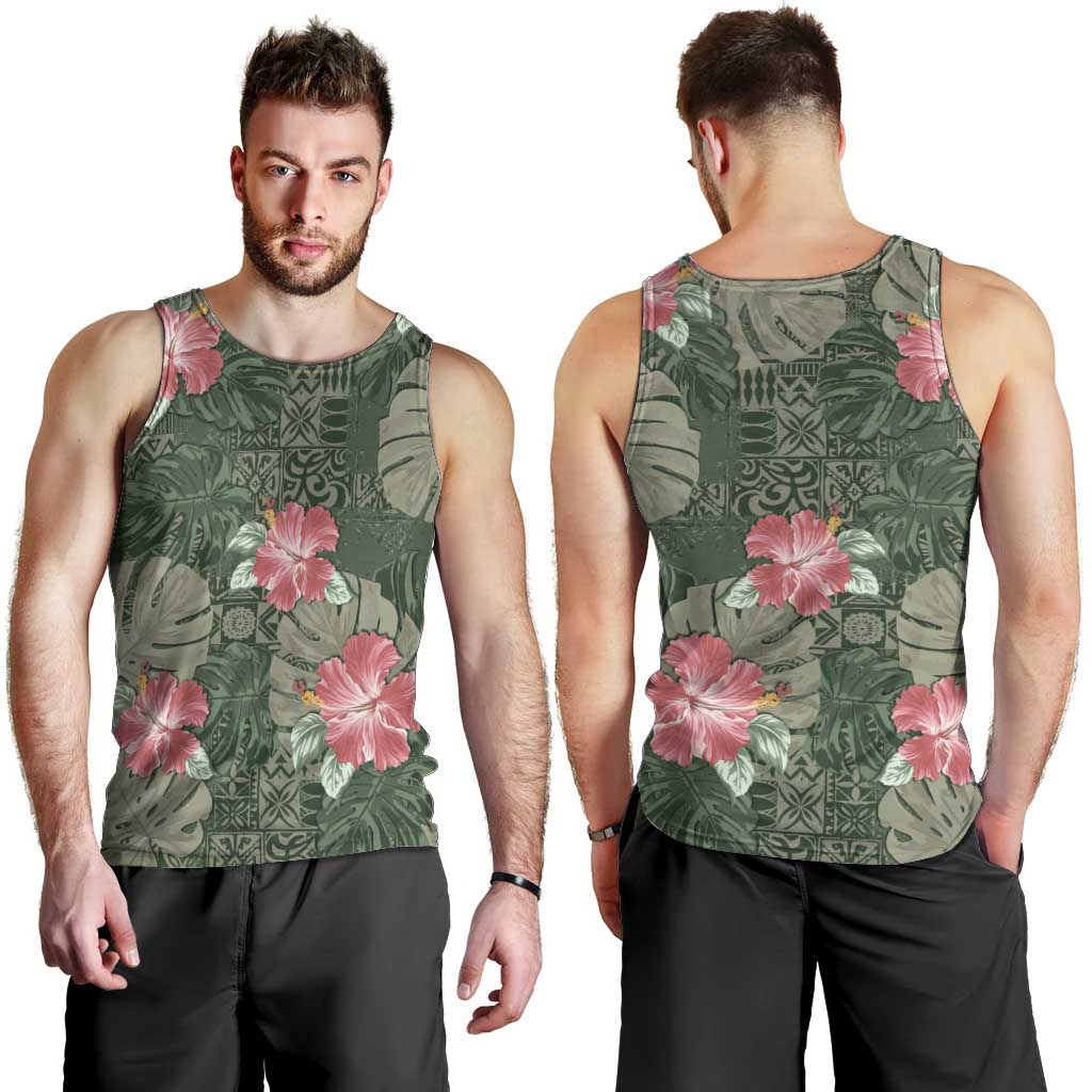 Hawaii Men Tank Top Green Polynesian Monstera Patterns DT05 - Polynesian Pride