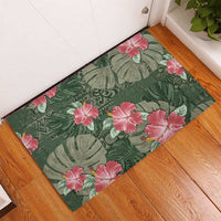 Hawaii Rubber Doormat Green Polynesian Monstera Patterns - Polynesian Pride