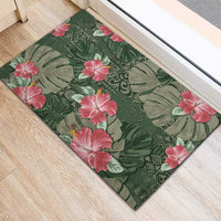 Hawaii Rubber Doormat Green Polynesian Monstera Patterns - Polynesian Pride