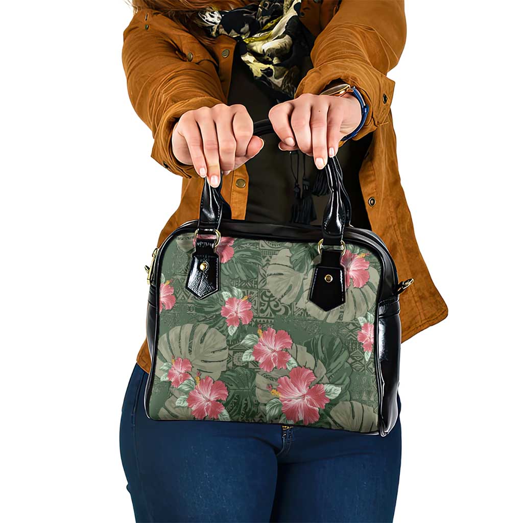 Hawaii Shoulder Handbag Green Polynesian Monstera Patterns DT05 One Size Green - Polynesian Pride
