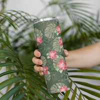 Hawaii Skinny Tumbler Green Polynesian Monstera Patterns - Polynesian Pride