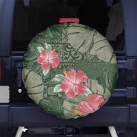 Hawaii Spare Tire Cover Green Polynesian Monstera Patterns - Polynesian Pride