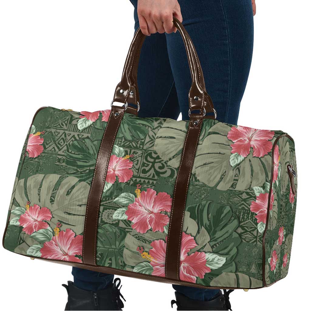 Hawaii Travel Bag Green Polynesian Monstera Patterns - Polynesian Pride