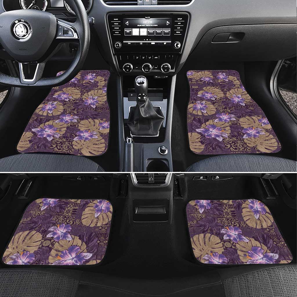 Hawaii Car Mats Purple Polynesian Monstera Patterns - Polynesian Pride