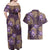 Hawaii Couples Matching Off Shoulder Maxi Dress and Hawaiian Shirt Purple Polynesian Monstera Patterns - Polynesian Pride