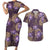 Hawaii Couples Matching Short Sleeve Bodycon Dress and Hawaiian Shirt Purple Polynesian Monstera Patterns - Polynesian Pride