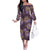Hawaii Family Matching Off The Shoulder Long Sleeve Dress and Hawaiian Shirt Purple Polynesian Monstera Patterns - Polynesian Pride