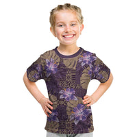 Hawaii Kid T Shirt Purple Polynesian Monstera Patterns DT05 Purple - Polynesian Pride