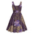 Hawaii Midi Dress Purple Polynesian Monstera Patterns - Polynesian Pride