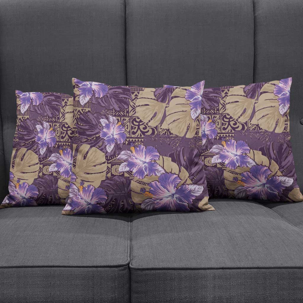 Hawaii Pillow Cover Purple Polynesian Monstera Patterns DT05 - Polynesian Pride