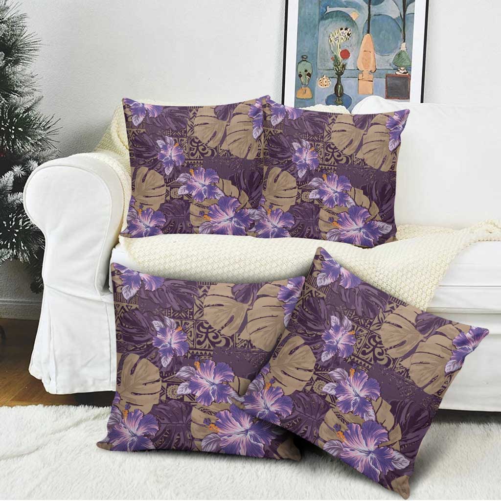 Hawaii Pillow Cover Purple Polynesian Monstera Patterns DT05 - Polynesian Pride