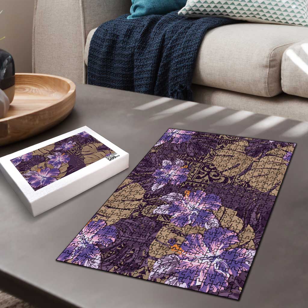 Hawaii Puzzle Purple Polynesian Monstera Patterns - Polynesian Pride
