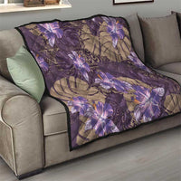 Hawaii Quilt Purple Polynesian Monstera Patterns - Polynesian Pride