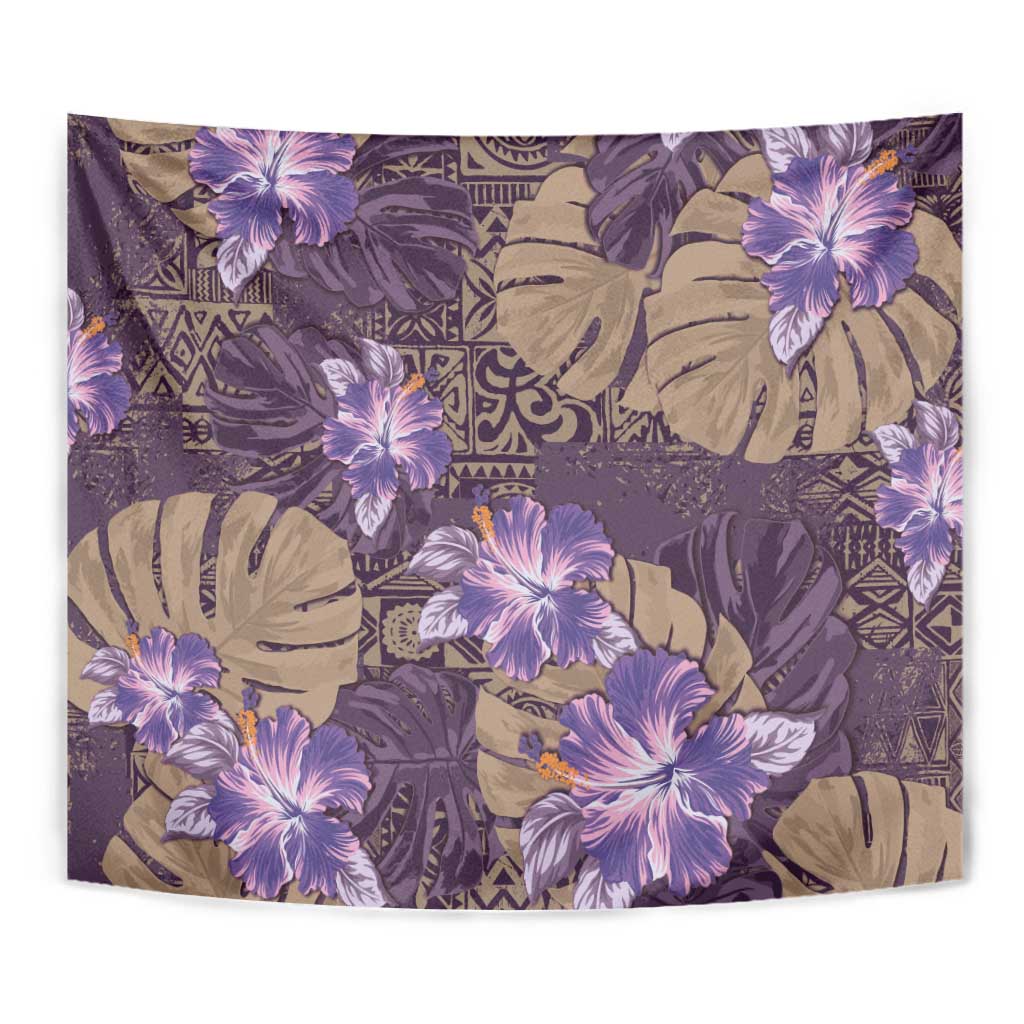 Hawaii Tapestry Purple Polynesian Monstera Patterns - Polynesian Pride