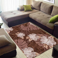 Hawaii Area Rug Brown Polynesian Monstera Patterns - Polynesian Pride