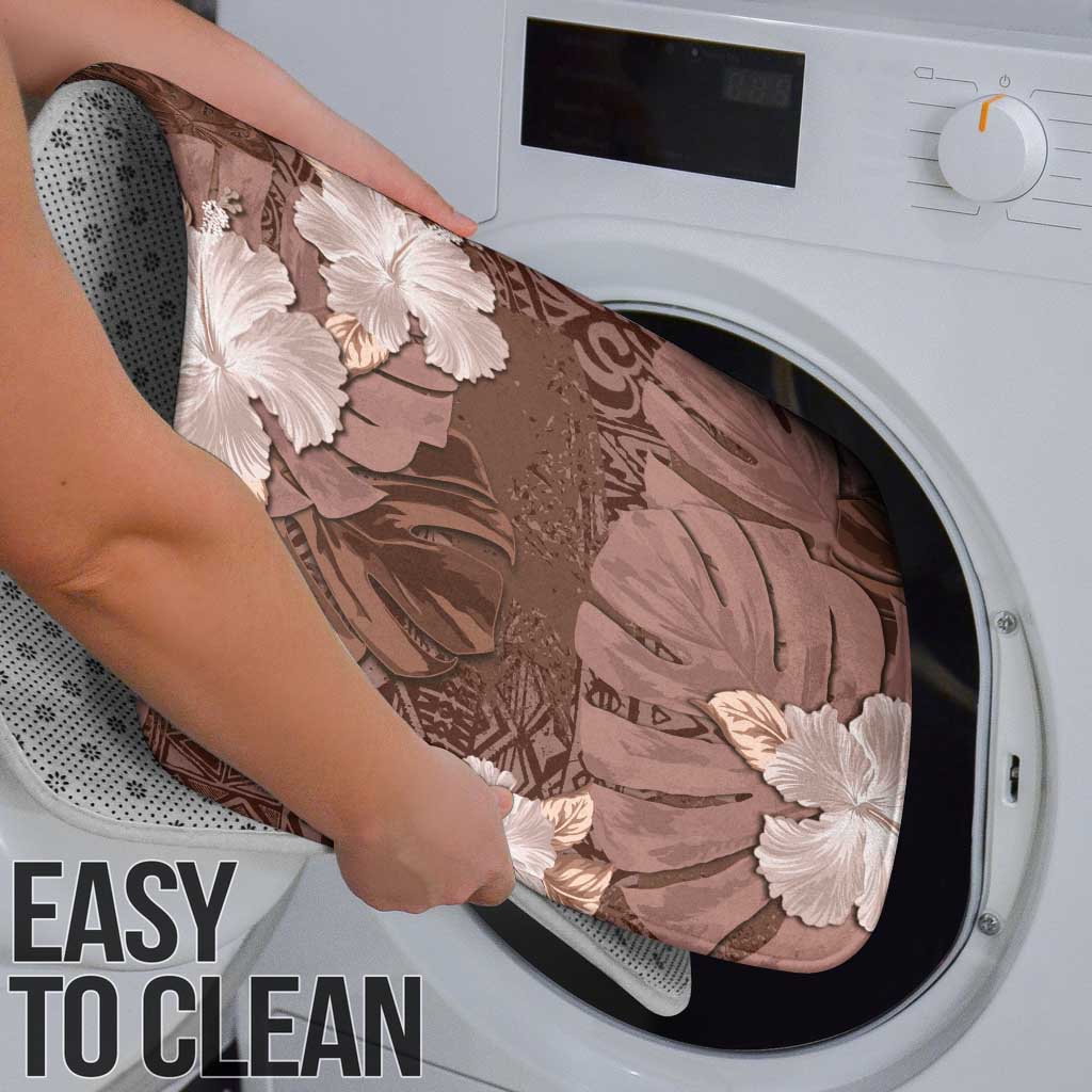 Hawaii Bathroom Set Brown Polynesian Monstera Patterns - Polynesian Pride