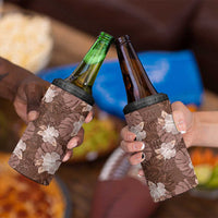 Hawaii 4 in 1 Can Cooler Tumbler Brown Polynesian Monstera Patterns - Polynesian Pride